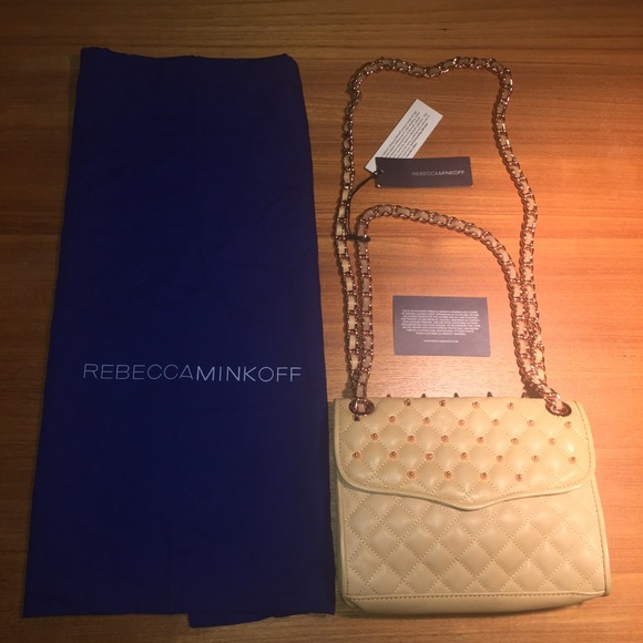 Rebecca Minkoff Quilted Mini Affair Shoulder Bag in Biscuit color. - Picture 4 of 17